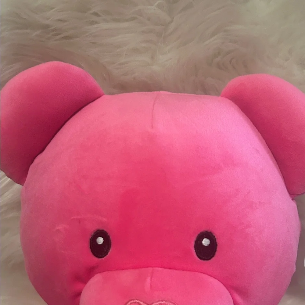 NWT Plush Pink Teddy Bear Stuffed Animal With Heart Nose - Picture 4 of 9